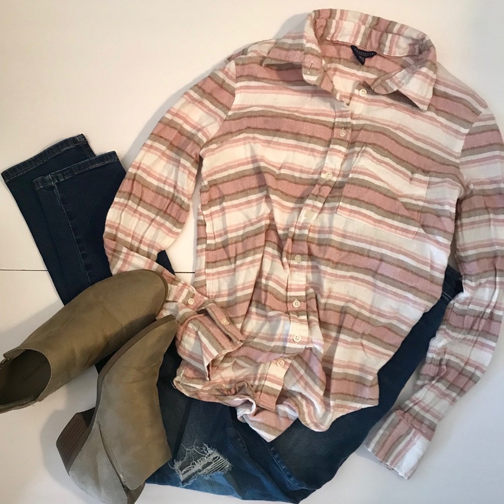 Aeropostle striped Flannel Shirt